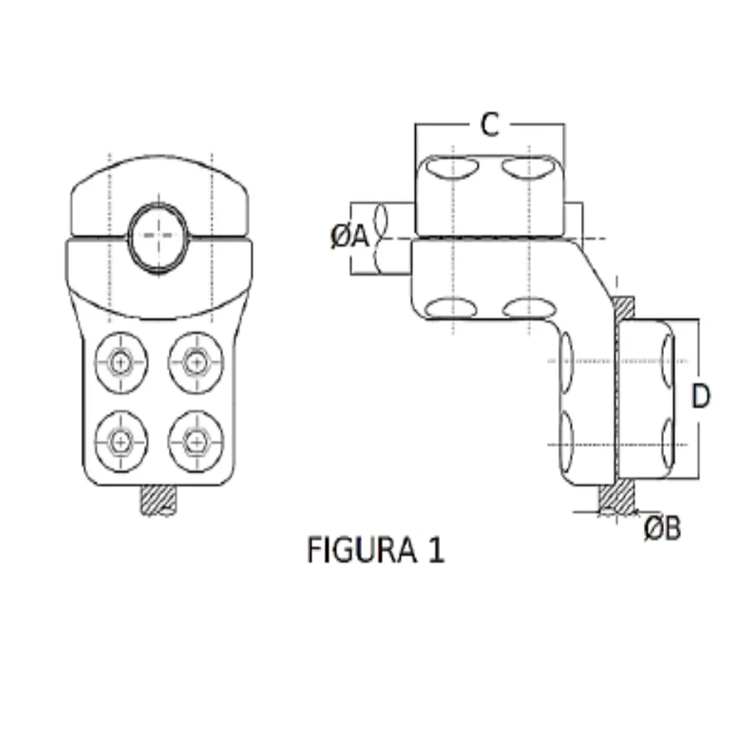 CONECTORES ANTICORONA TUBO-CABLE ACODADO 90° F1 T:Ø40MM C:Ø20.3-22.7MM MODELO 350.819 ARAGCU EI