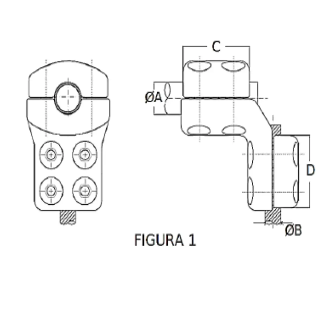 CONECTORES ANTICORONA TUBO-CABLE ACODADO 90° F1 T:Ø40MM C:Ø24.4-26.2MM MODELO 350.82 ARAGCU EI1