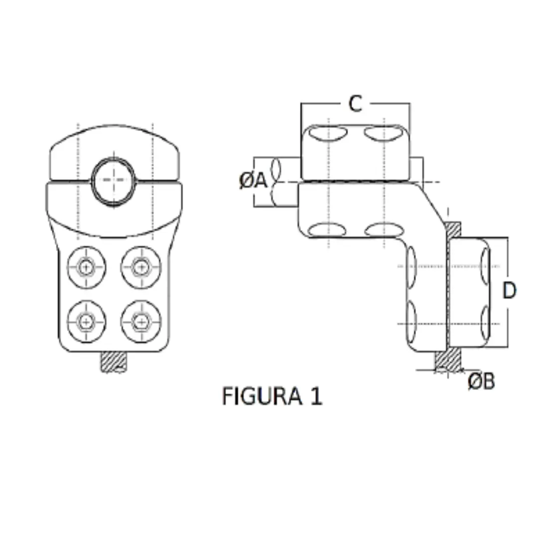 CONECTORES ANTICORONA TUBO-CABLE ACODADO 90° F1 T:Ø40MM C:Ø27.1-29.3MM MODELO 350.821 ARAGCU EI1