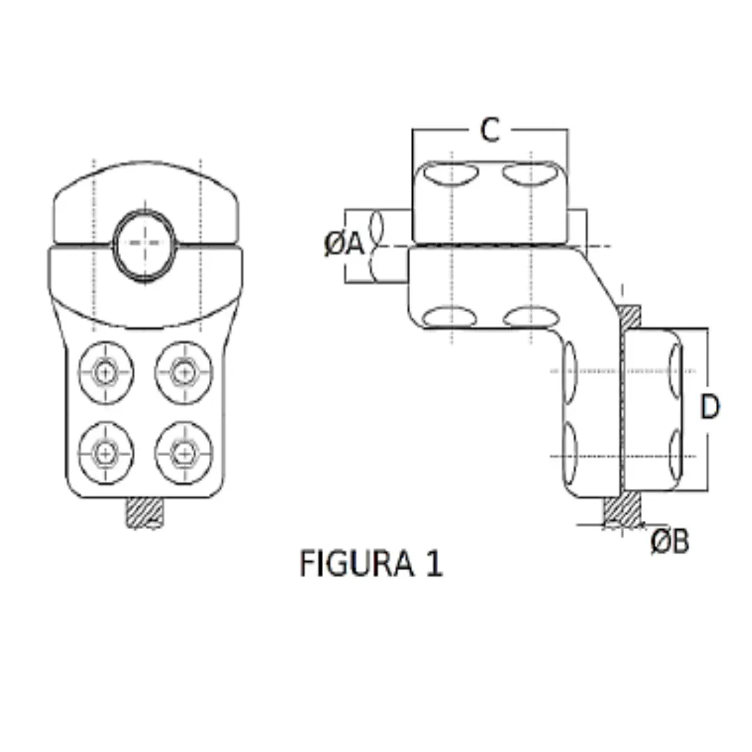 CONECTORES ANTICORONA TUBO-CABLE ACODADO 90° F1 T:Ø43MM C:Ø12.5-14.6MM MODELO 350.825 ARAGCU EI