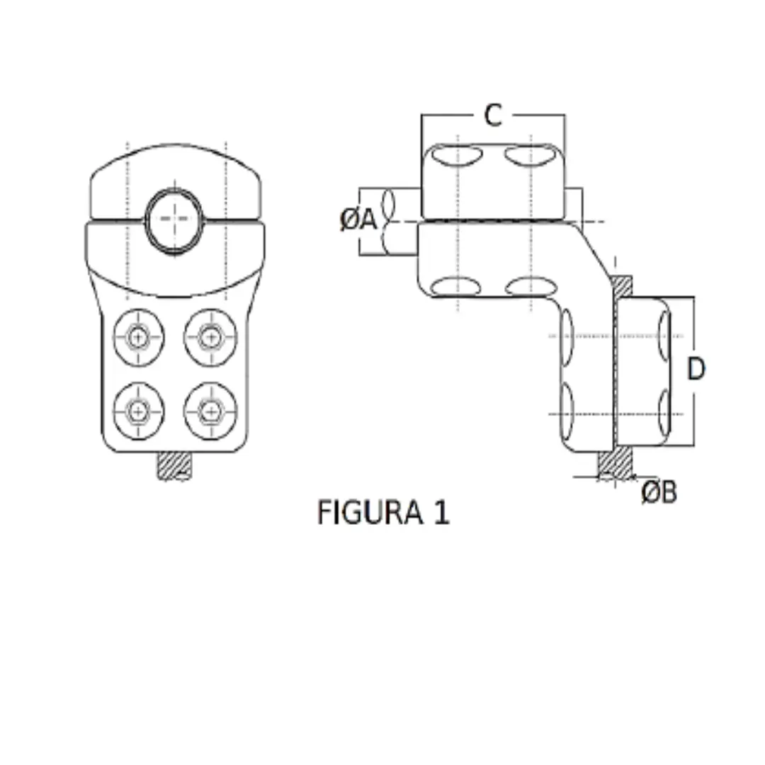 CONECTORES ANTICORONA TUBO-CABLE ACODADO 90° F1 T:Ø60MM C:Ø27.1-29.3MM MODELO 350.837 ARAGCU EI1