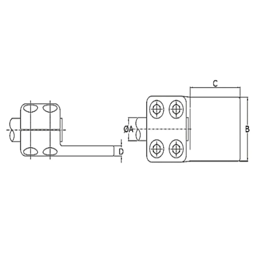 CONECTORES ANTICORONA RECTO TUBO-PLATINA T:Ø30MM P:80x80MM MODELO 351.302 ARAGCU EI1