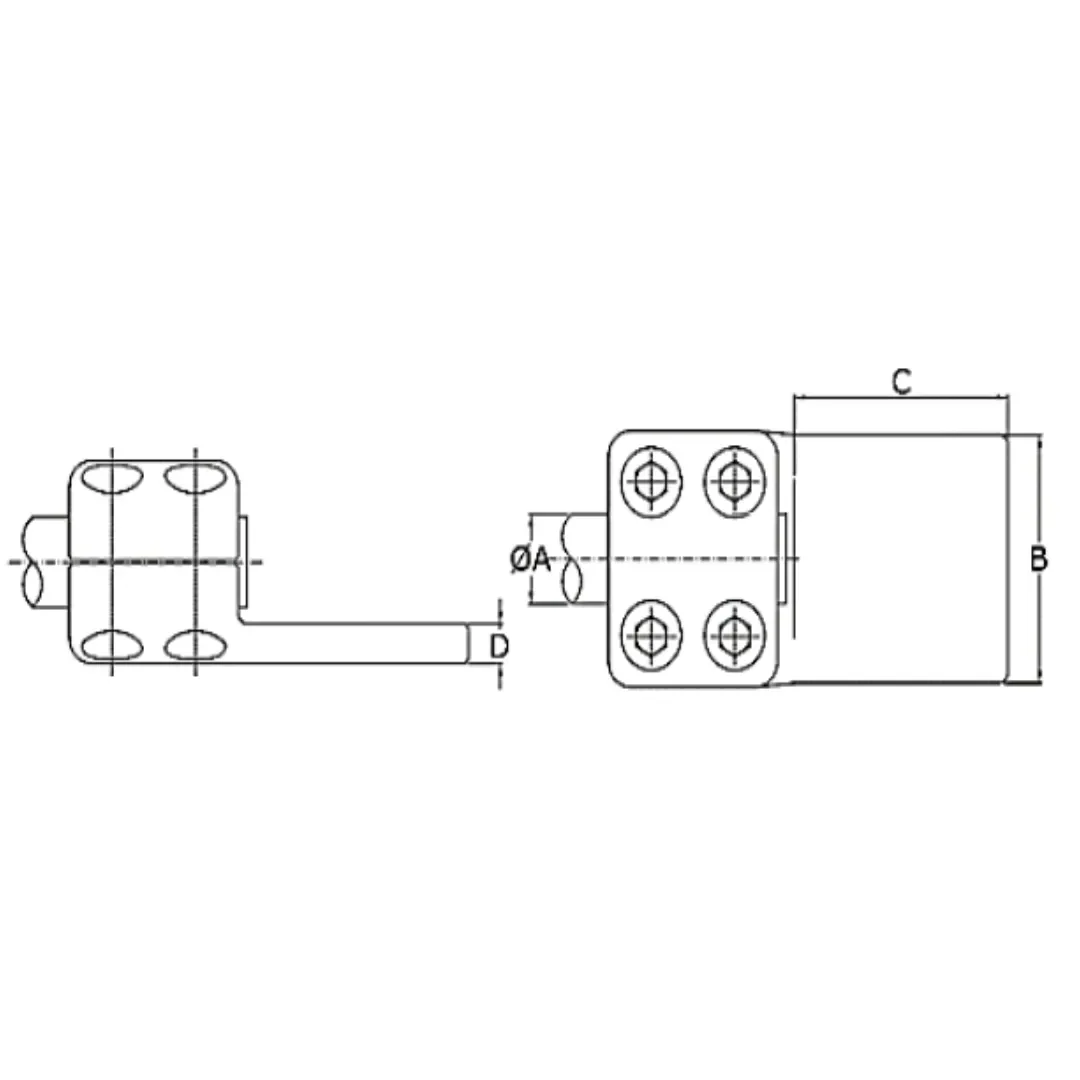 CONECTORES ANTICORONA RECTO TUBO-PLATINA T:Ø40MM P:80x80MM MODELO 351.303 ARAGCU EI1