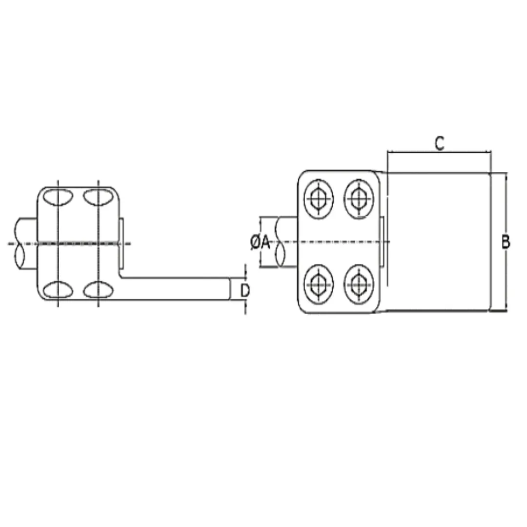 CONECTORES ANTICORONA RECTO TUBO-PLATINA T:Ø30MM P:100x100MM MODELO 351.31 ARAGCU EI1