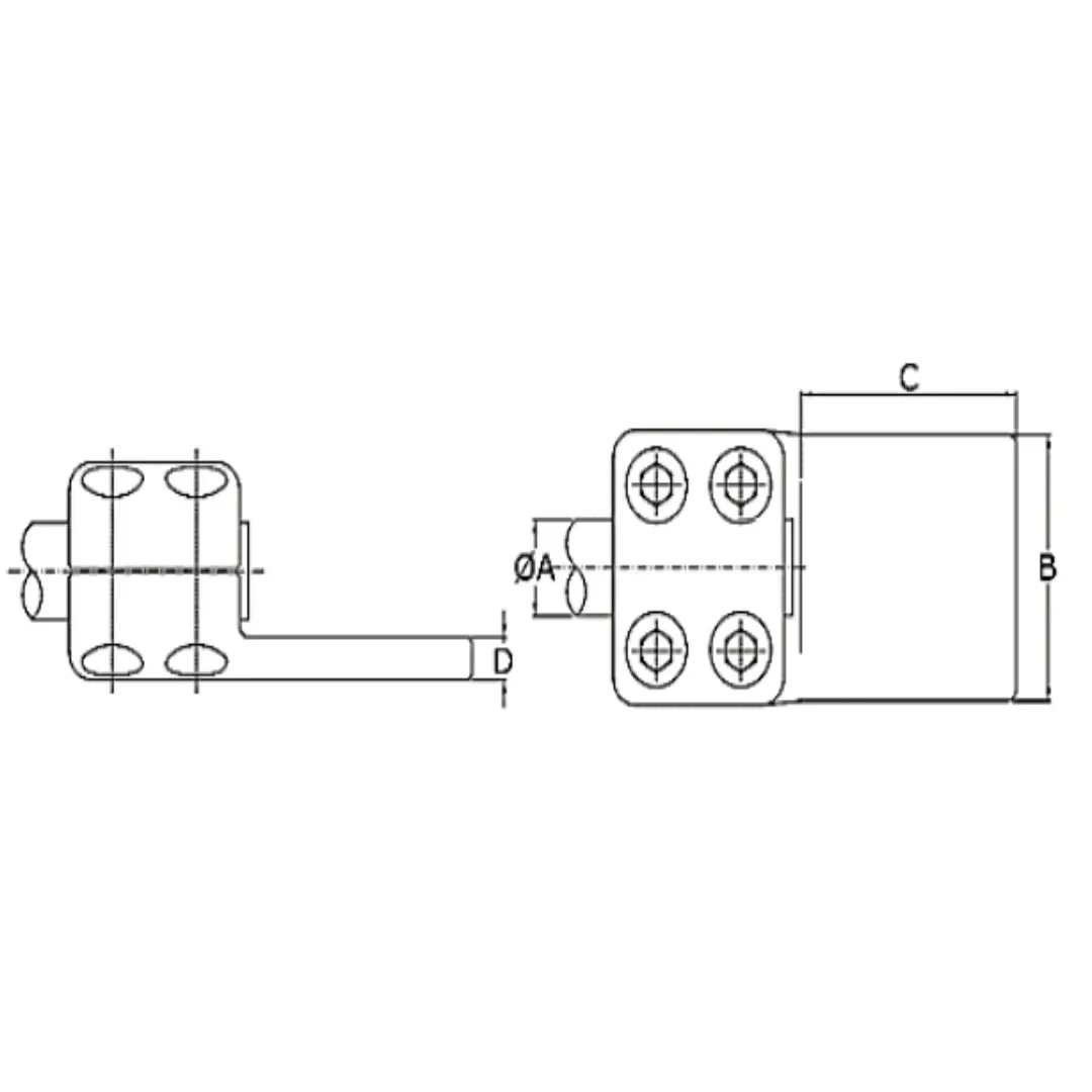CONECTORES ANTICORONA RECTO TUBO-PLATINA T:Ø40MM P:100x100MM MODELO 351.311 ARAGCU EI1