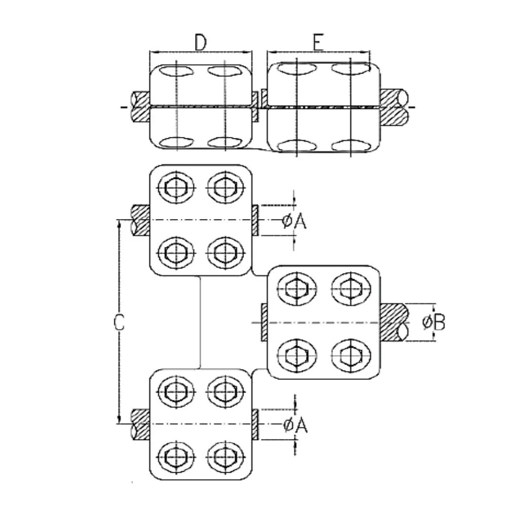 CONECTORES ANTICORONA RECTO CABLE DUPLEX A CABLE P:Ø27.1-29.2MM D:Ø24.4-26.2MM MODELO 361.229 ARAGCU EI
