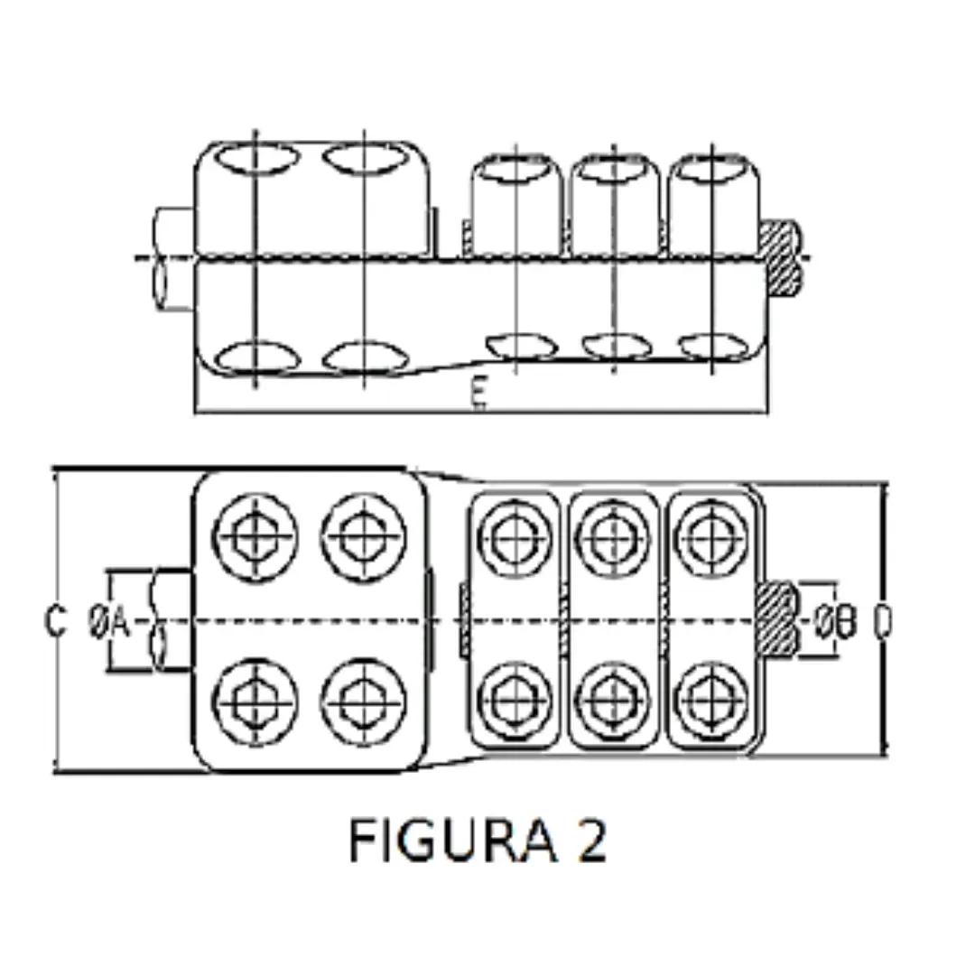 CONECTORES ANTICORONA RECTO TUBO-CABLE F2 T:Ø40MM C:Ø41.3MM MODELO 350.573 ARAGCU EI1