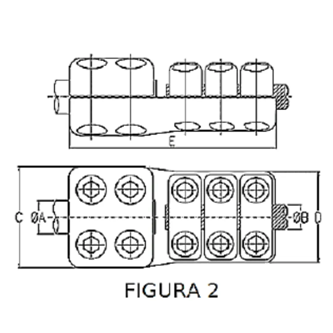 CONECTORES ANTICORONA RECTO TUBO-CABLE F2 T:Ø60MM C:Ø20.3-22.63MM MODELO 350.585T ARAGCU EI