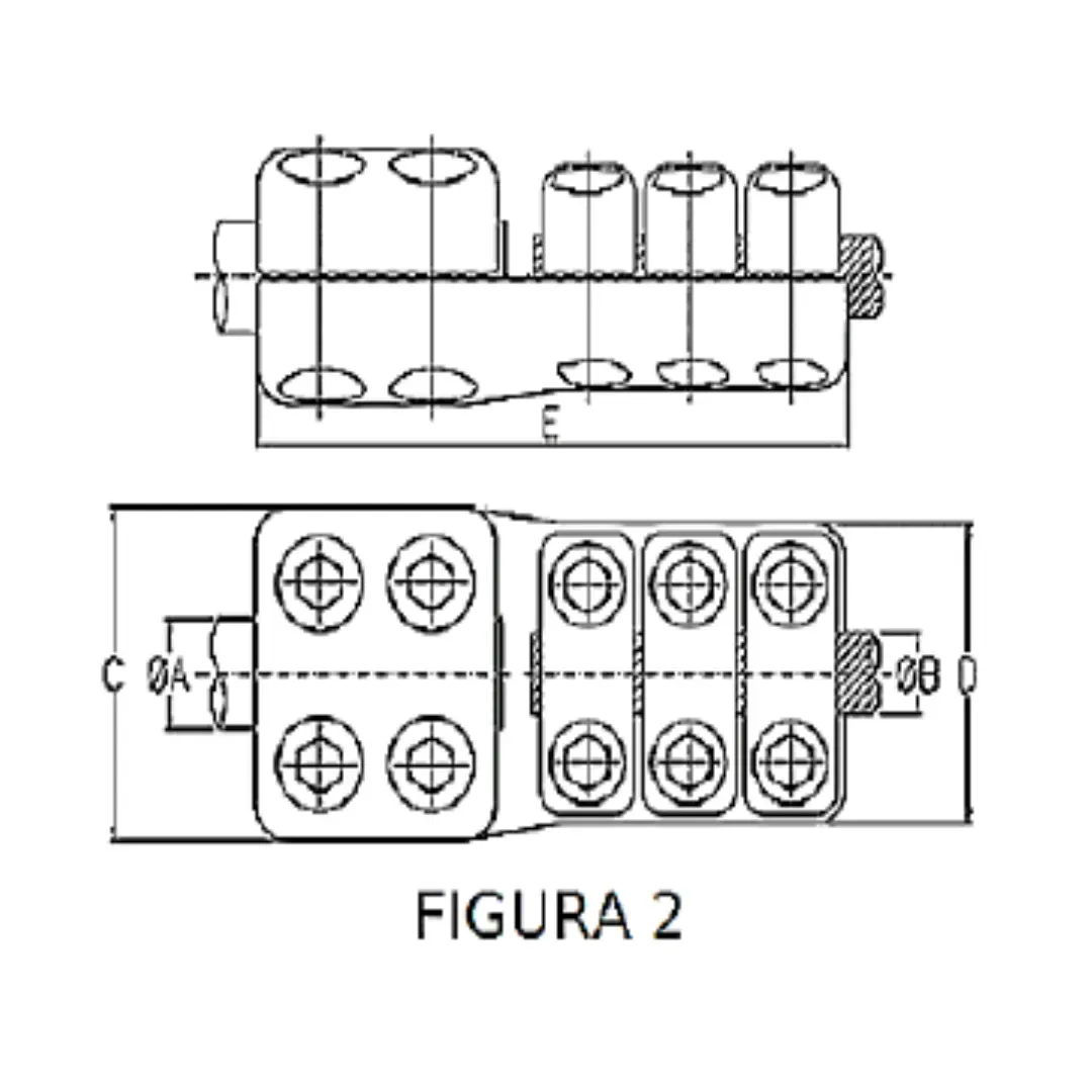 CONECTORES ANTICORONA RECTO TUBO-CABLE F2 T:Ø60MM C:Ø36.9-40.8MM MODELO 350.589T ARAGCU EI
