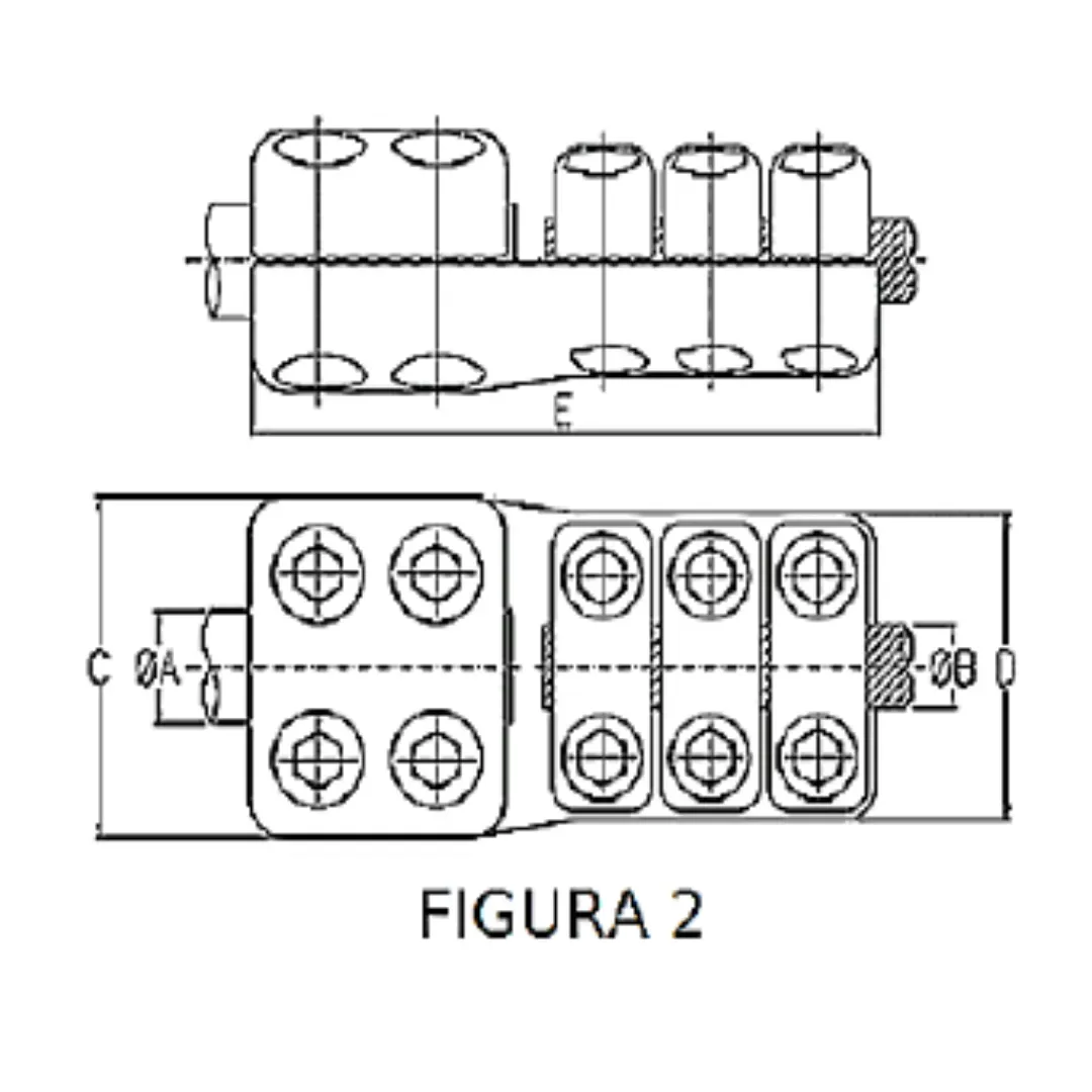CONECTORES ANTICORONA RECTO TUBO-CABLE F2 T:Ø100MM C:Ø27.1-29.2MM MODELO 350.671T ARAGCU EI
