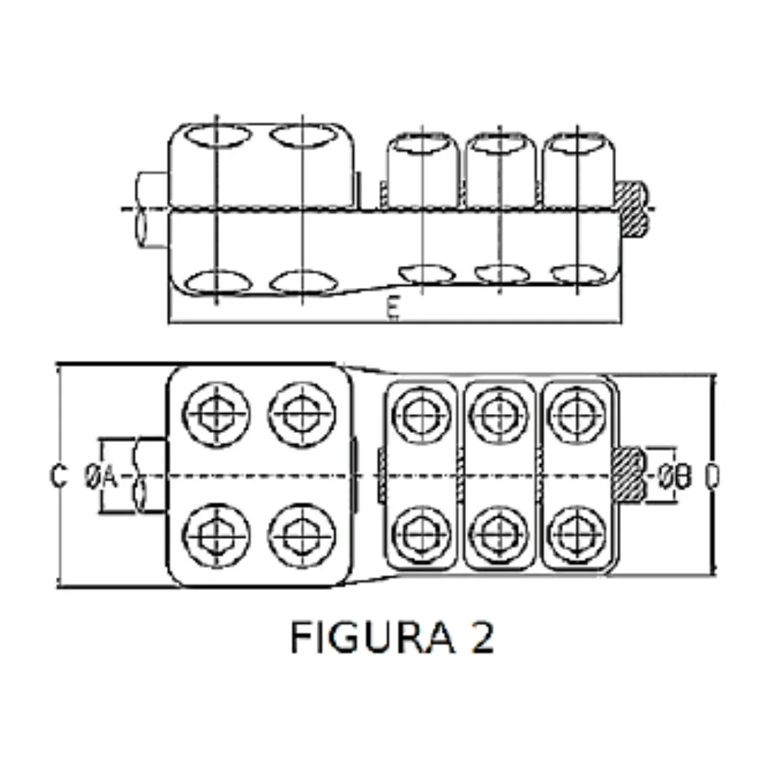 CONECTORES ANTICORONA RECTO TUBO-CABLE F2 T:Ø100MM C:Ø36.9-40.8MM MODELO 350.673T ARAGCU EI1