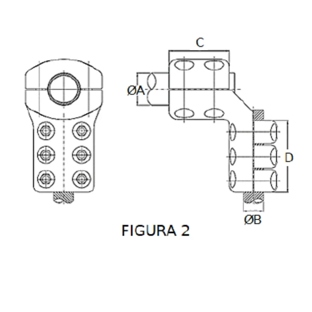 CONECTORES ANTICORONA TUBO-CABLE ACODADO 90° F2 T:Ø30MM C:Ø29.4-31.4MM MODELO 350.815T ARAGCU EI1