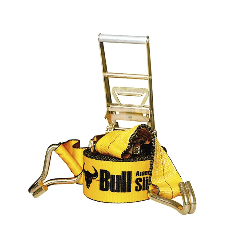 FAJA RACHET C/GANCHO GARRA 2''X4.5TX9M FS 3:1 RUPTURA: 4.5T (10,000LBS) TRABAJO: 1.51T AMERICAN BULL