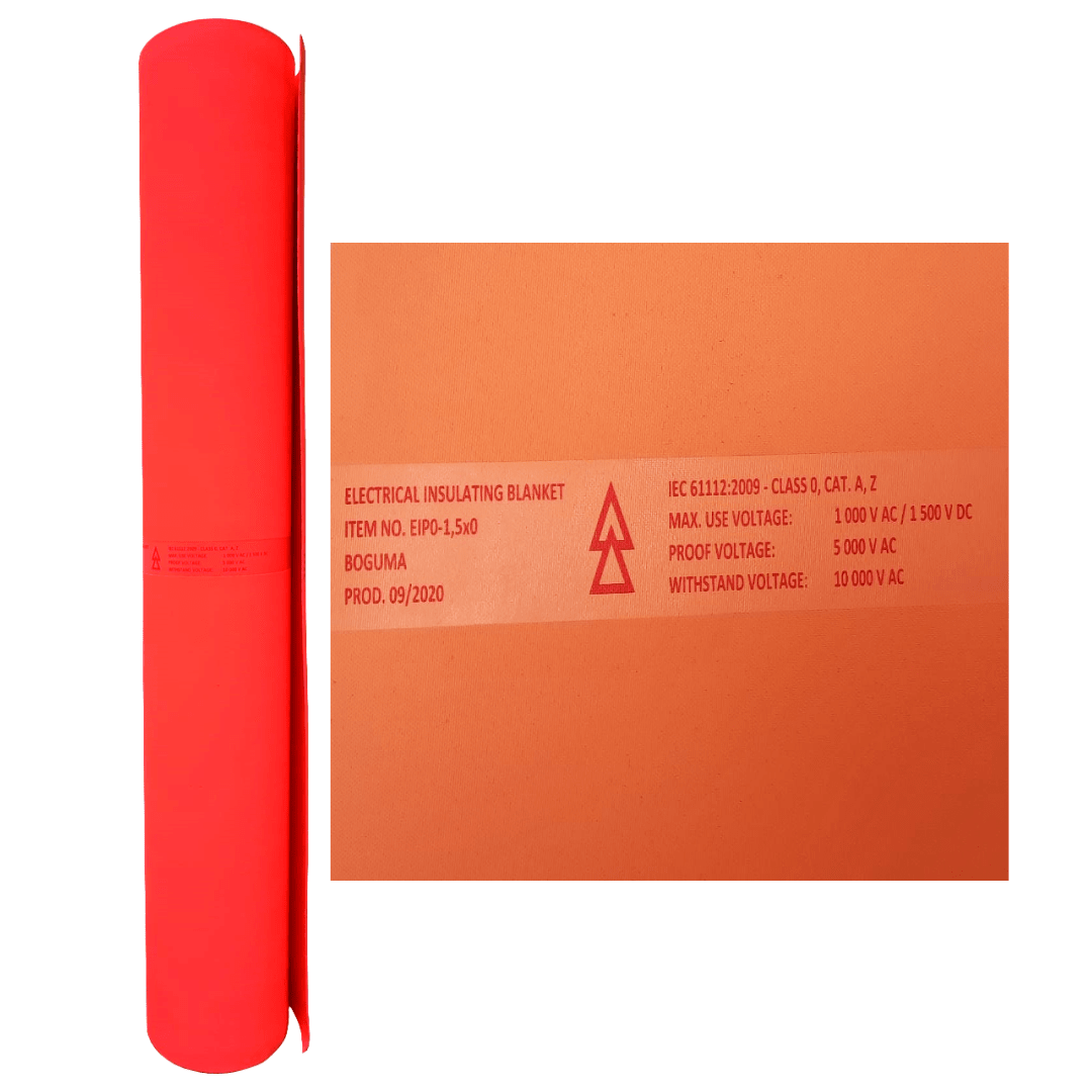 MANTA AISLANTE 1X1MT P/CIRCUITO ELECTRICO ACTIVO ORG CLASE 0-1000V IEC61112 EIP0-1,5X0 1X1 BOGUMA1