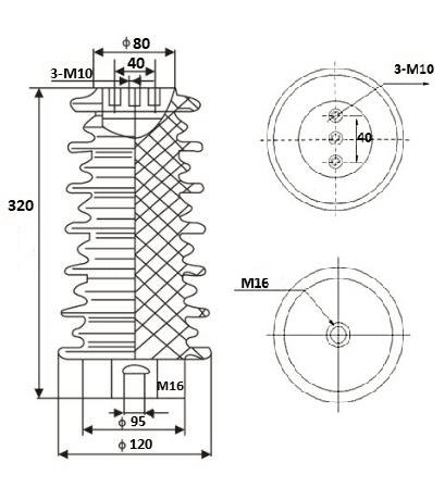 AISLADOR PORTABARRA DE 36KV ZNQ-36/320 EUNOV ELECTRIC2