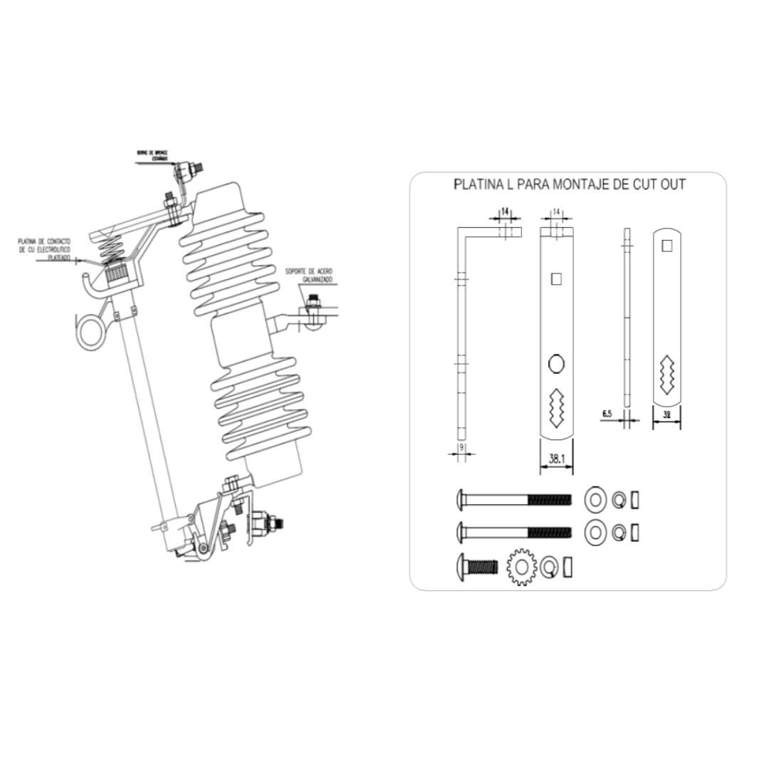 SECCIONADOR CUT OUT DE PORCELANA STCOP-27/38KV 150KV BIL 100A 10KA SILICON TECHNOLOGY2