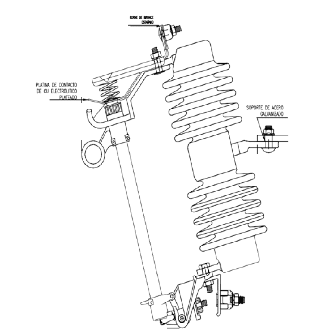 SECCIONADOR CUT OUT DE PORCELANA STCOP - 27-38kV 200A SILICON TECHNOLOGY3