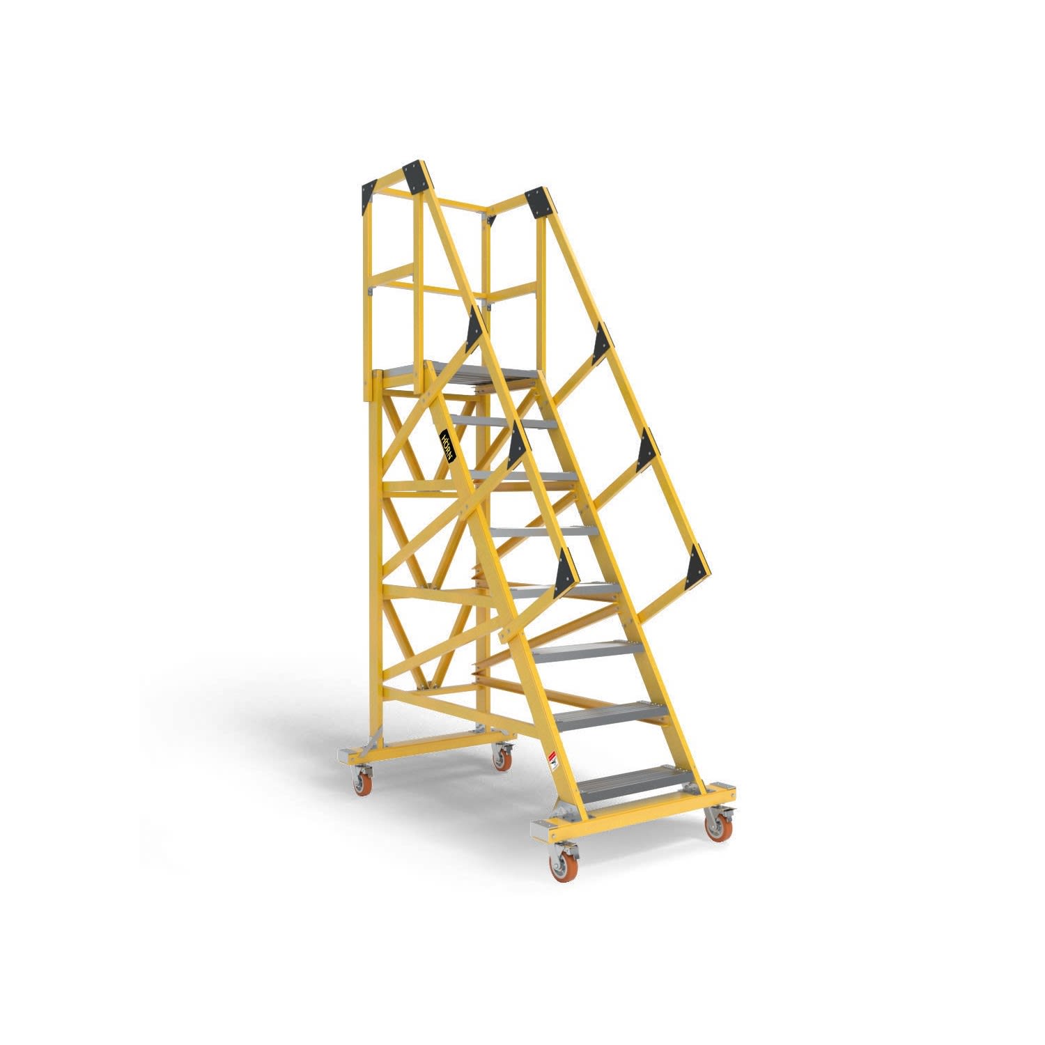 ESCALERA TIPO AVION 14 PASOS FIBRA DE VIDRIO(ALTURA PLATAFORMA 3.50m) HESC-FV-10-14 HORN