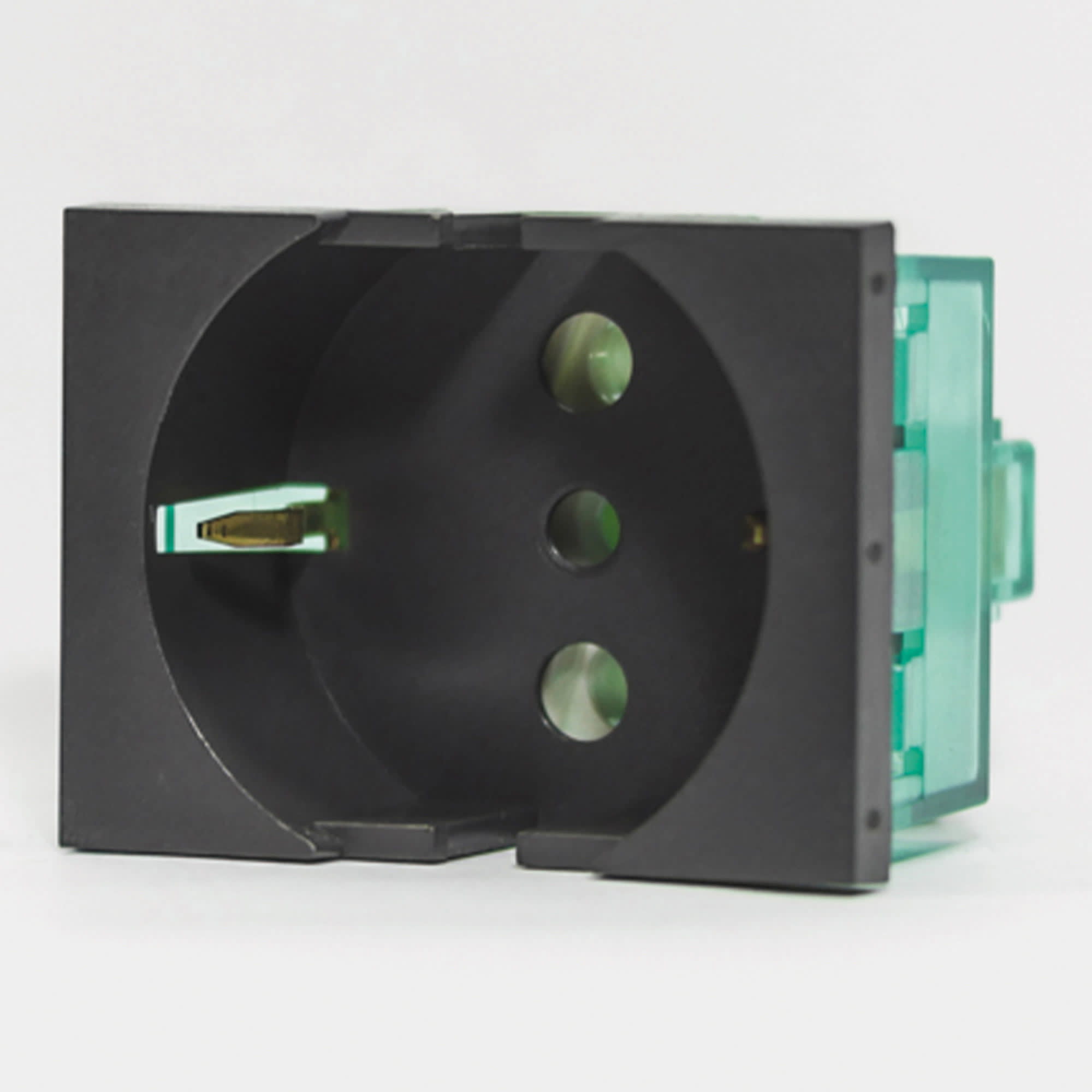 TOMA SCHUKO L/T 10/16A 250V GRIS CON PROTECCION (2 MODULOS) CAMBRE1