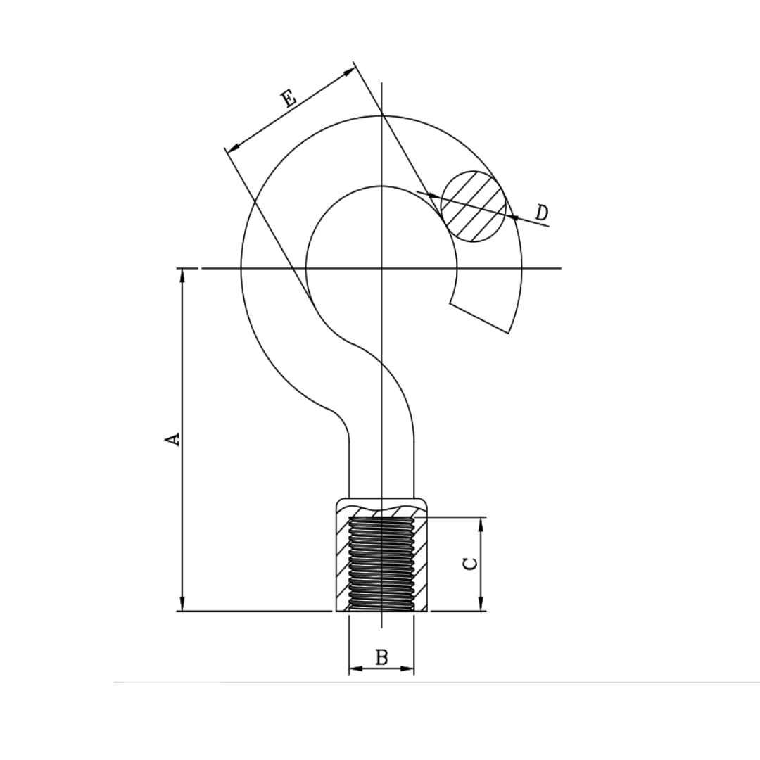 GANCHO OJO ROSCADO 95MM 16MM 28MM 16MM 34MM 8KN M1GA0000 ARAGCU BT2