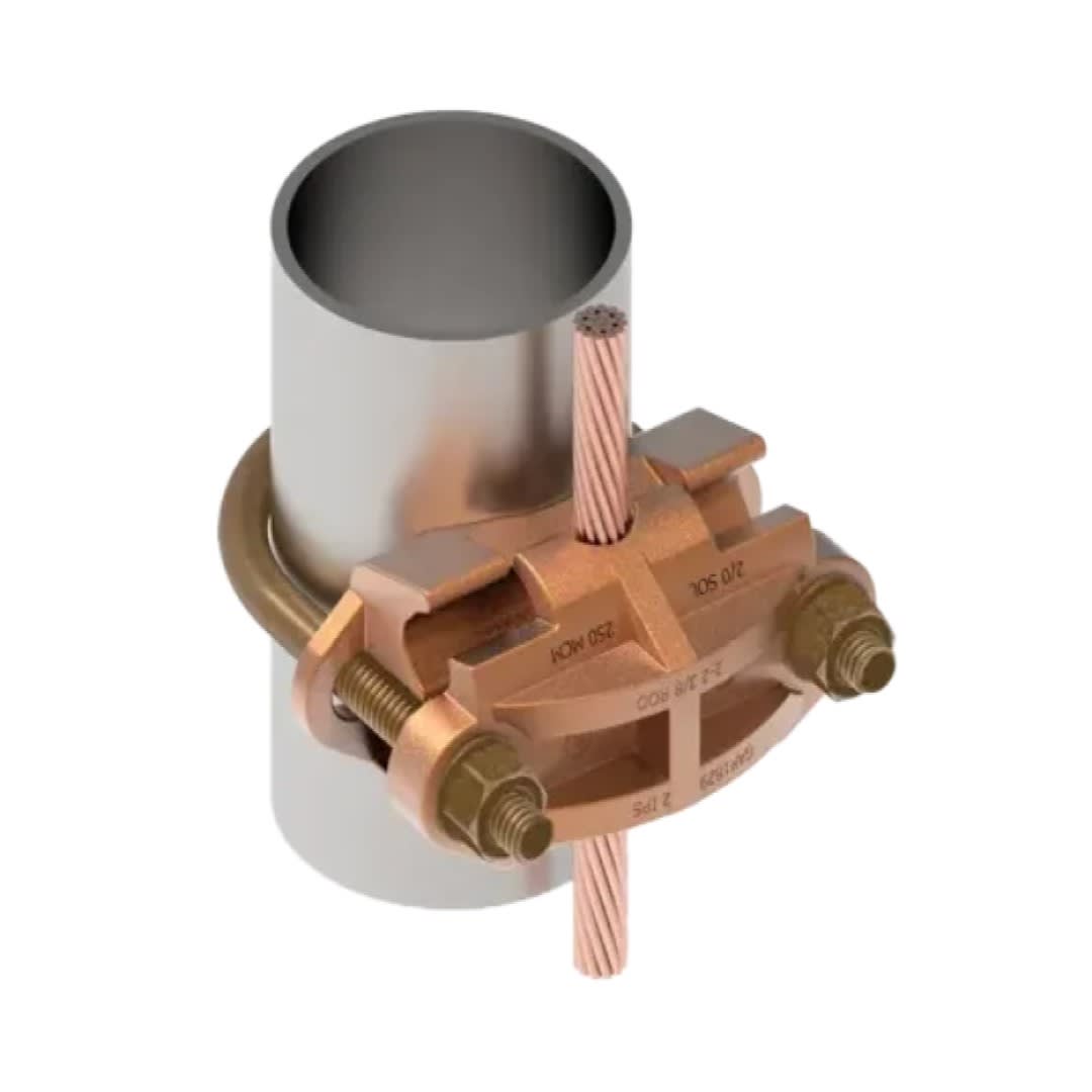 CONECTOR TIERRA CU P/CABLE 2/0AWG-250MCM A TUBO 1-1/2'' Ø1-5/8''-1-7/8'' UL BURNDY