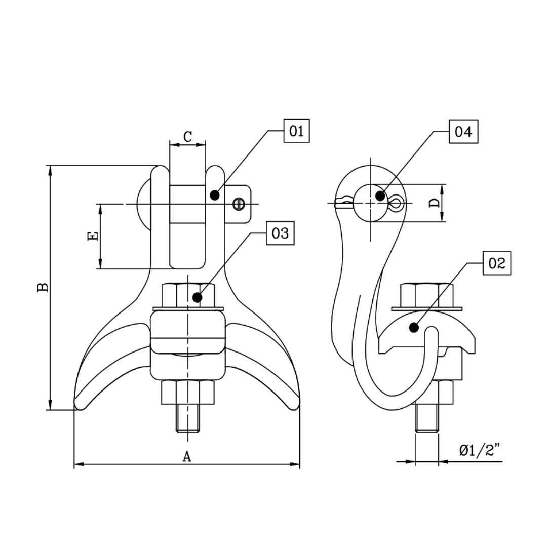 GRAPA DE ANGULO DE ALUMINIO 16-120MM (W) D1GR0900 ARAGCU MT2