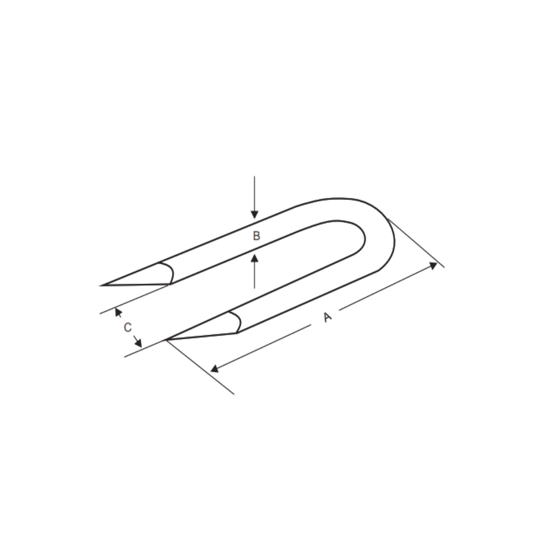 GRAPA EN U COBREADA 38X4X10MM 0.007KG AP2016102 ARAGCU PT3