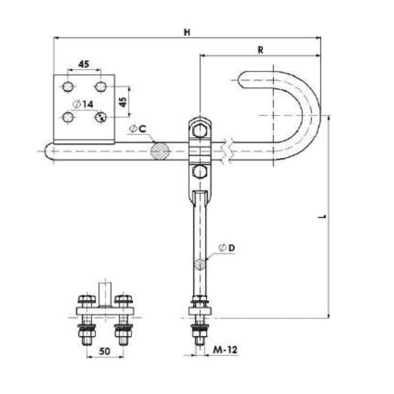 RAQUETAS DE ARCO AJUSTABLE L:400MM MODELO DP-40/HD ARAGCU AT2
