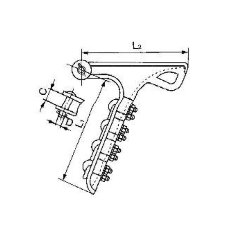 GRAPAS DE ANCLAJE TIPO PISTOLA 2 PERNOS ALUMINIO MODELO NLL-1A Ø4.57-13.21MM ARAGCU HE2