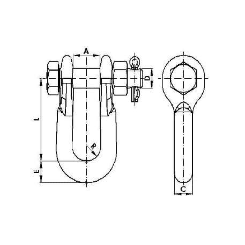 ADAPTADORES GRILLETE RECTO 36KN L:108MM MODELO GN-36 ARAGCU AT2
