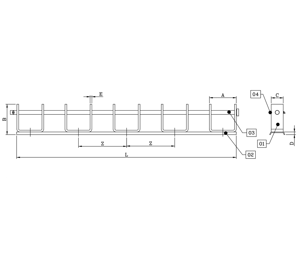 PORTALINEA TIPO MENSULA 5 VIAS 5/8''X670MM 53-2 D1PL0113 ARAGCU BT2