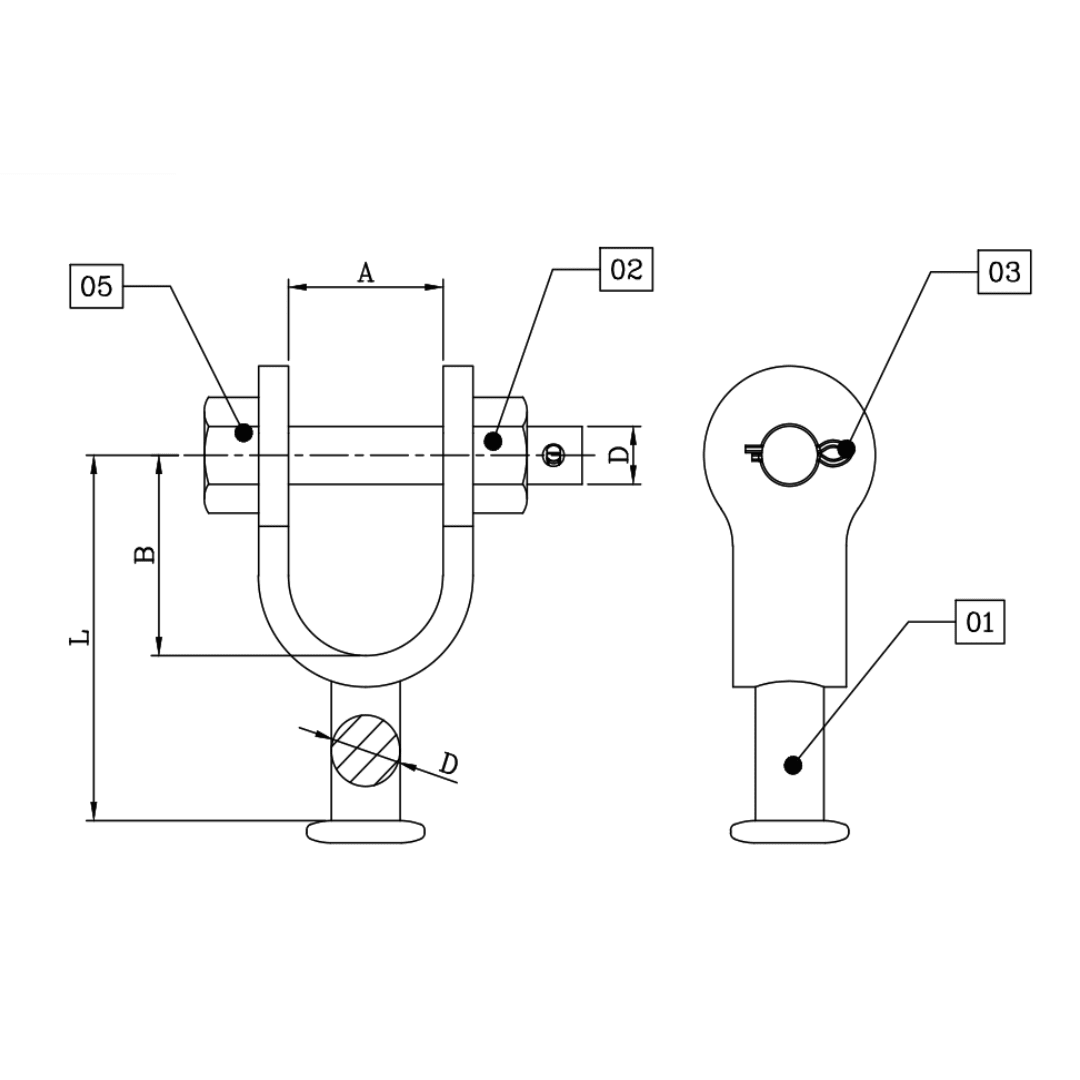 ADAPTADOR HORQUILLA BOLA PARALELA ARRUTI (HBP-16) 25X72MM 125KN M1AD0408 ARAGCU MT2