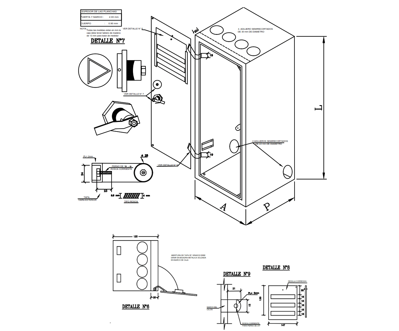 CAJA PORTAMEDIDOR TRIFASICA 450X250X220MM D1CJ0200 ARAGCU AD2