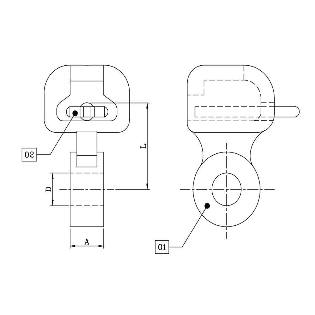 ADAPTADOR CASQUILLO OJO CORTO ARRUTI (R-16/36) 36X50MM 125KN M1AD0208 ARAGCU MT2