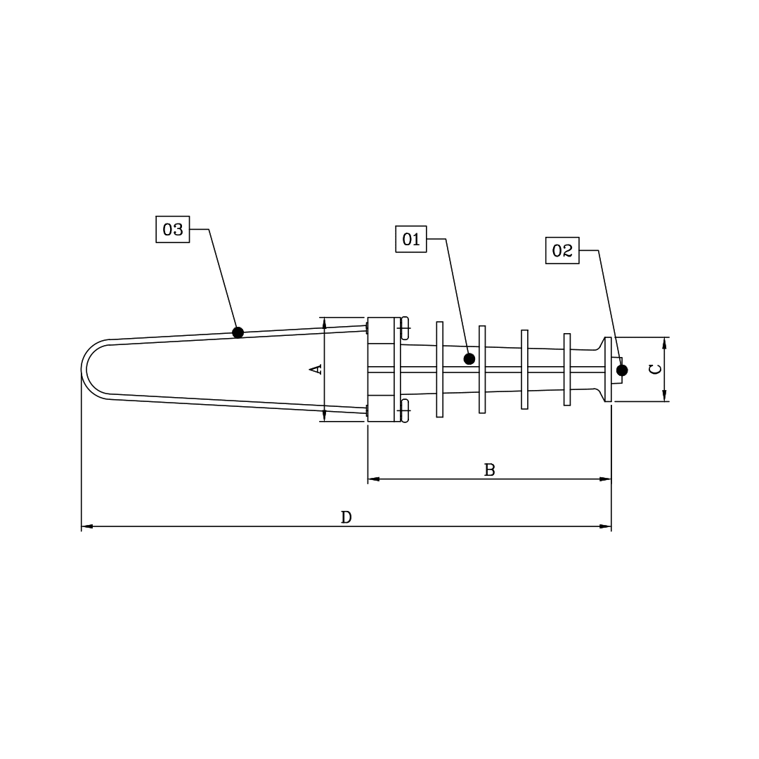 GRAPA DE ANCLAJE CONICA TIPO COCODRILO 25-35MM M1GR0304 ARAGCU FO2