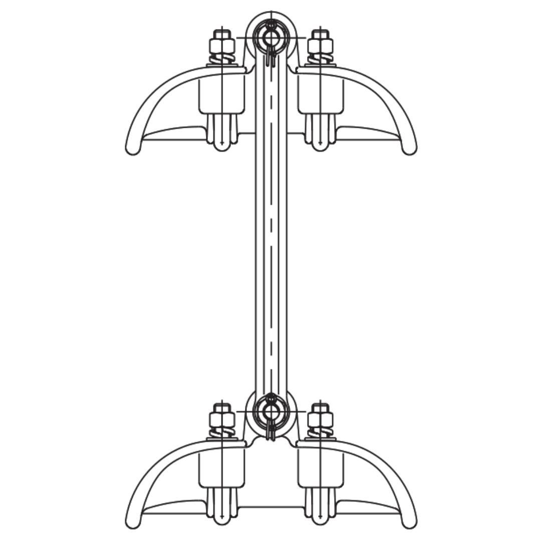 GRAPAS DE SUSPENSION ALUMINIO DOBLE MODELO CSH-0734 Ø26.0-34.0MM 70KN ARAGCU HE2