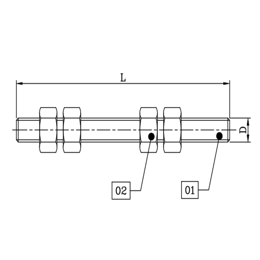 PERNO DOBLE ARMADO A°G° 3/4''X356MM D1PE0604 ARAGCU MT2
