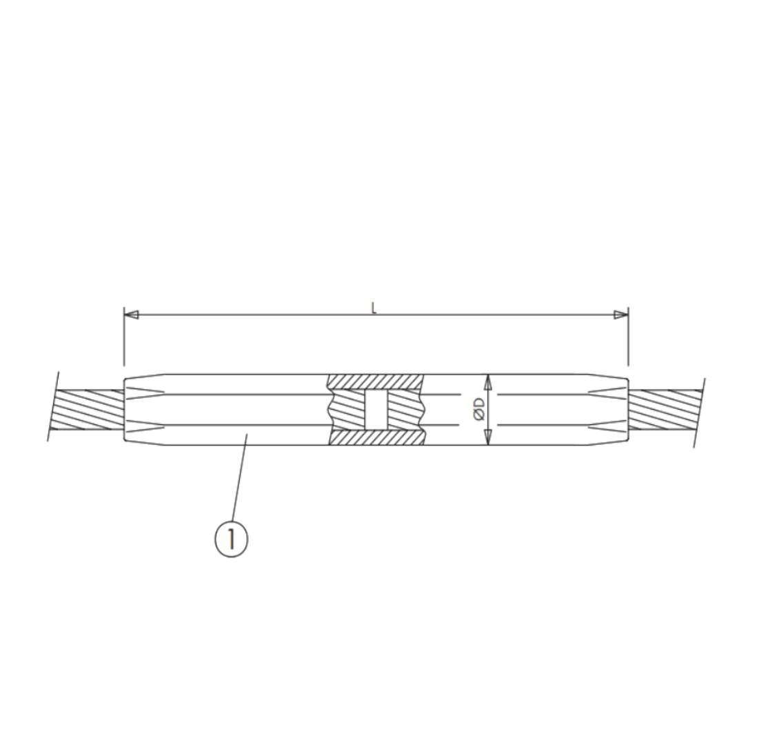 EMPALMES A COMPRENSION PLENA TRACCION Ø:19.55-228MM TIPO EC-227-AA SERIE G ARAGCU AT1