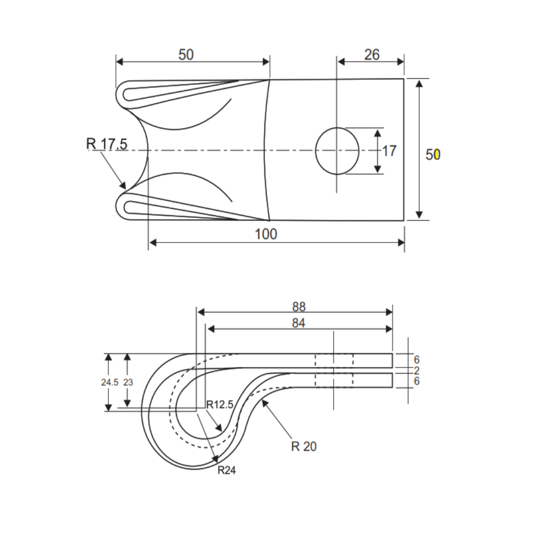 ESLABON ANGULAR 100X50MM GALV CALIENTE AP6019020 ARAGCU RT2