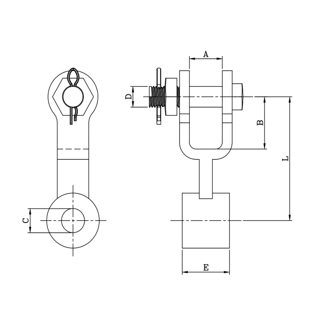 ADAPTADOR HORQUILLA OJO ARRUTI (HP-16/36) 25X36X90MM 135KN M1AD0404 ARAGCU MT2