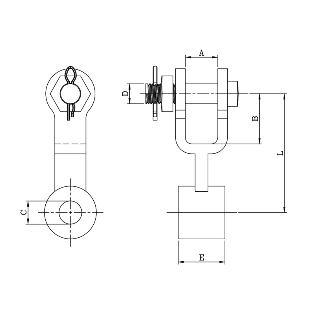 ADAPTADOR HORQUILLA OJO ARRUTI (HP-16/16) 25X16X90MM 135KN M1AD0413 ARAGCU MT2