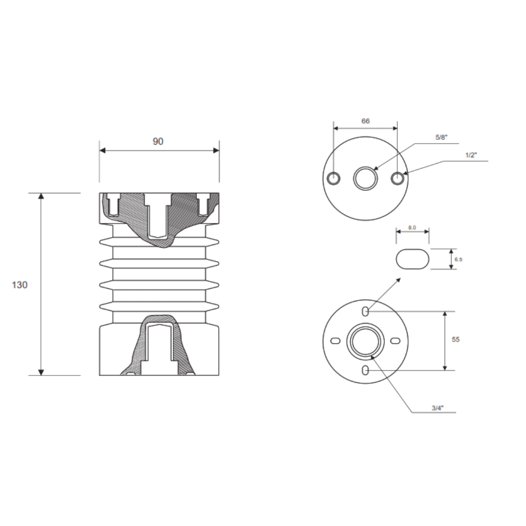 AISLADOR EPOXICO USO INTERIOR TIPO APE-R 12/130 B MELBAT2