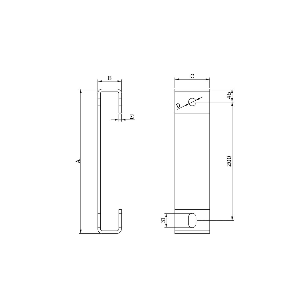 SOPORTE SEPARADOR VERTICE DE POSTE 290X110X6MM D1S00101 ARAGCU AR2