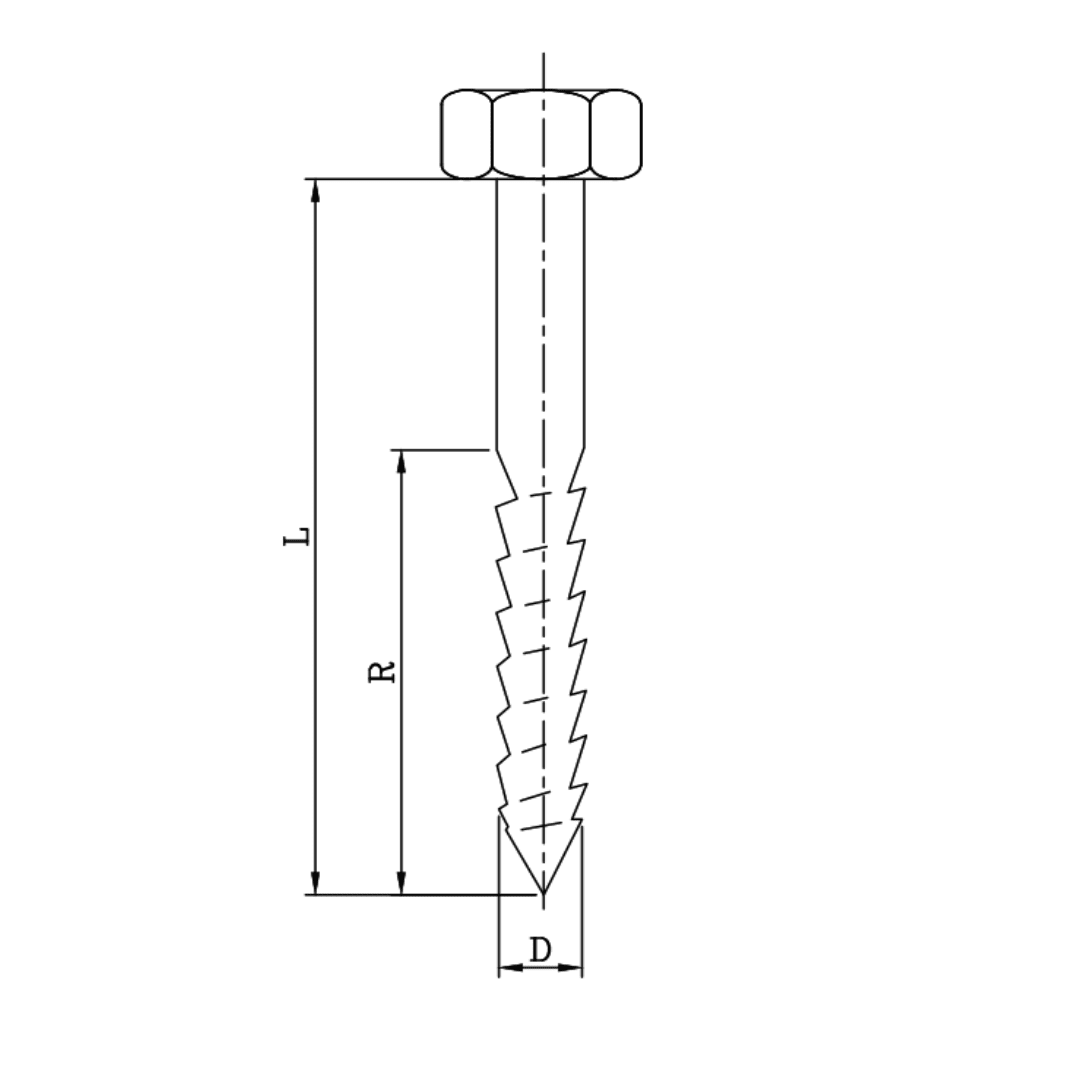 TIRAFON DE F°G° 1/2''X127MM D1TI0009 ARAGCU BT2