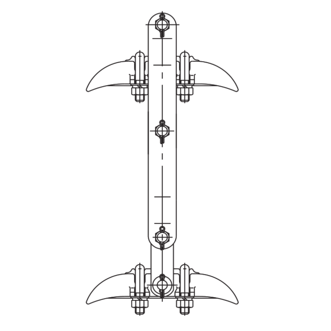 GRAPAS DE SUSPENSION ALUMINIO DOBLE MODELO XCS-3 Ø13.1-21.0MM 40KN ARAGCU HE2