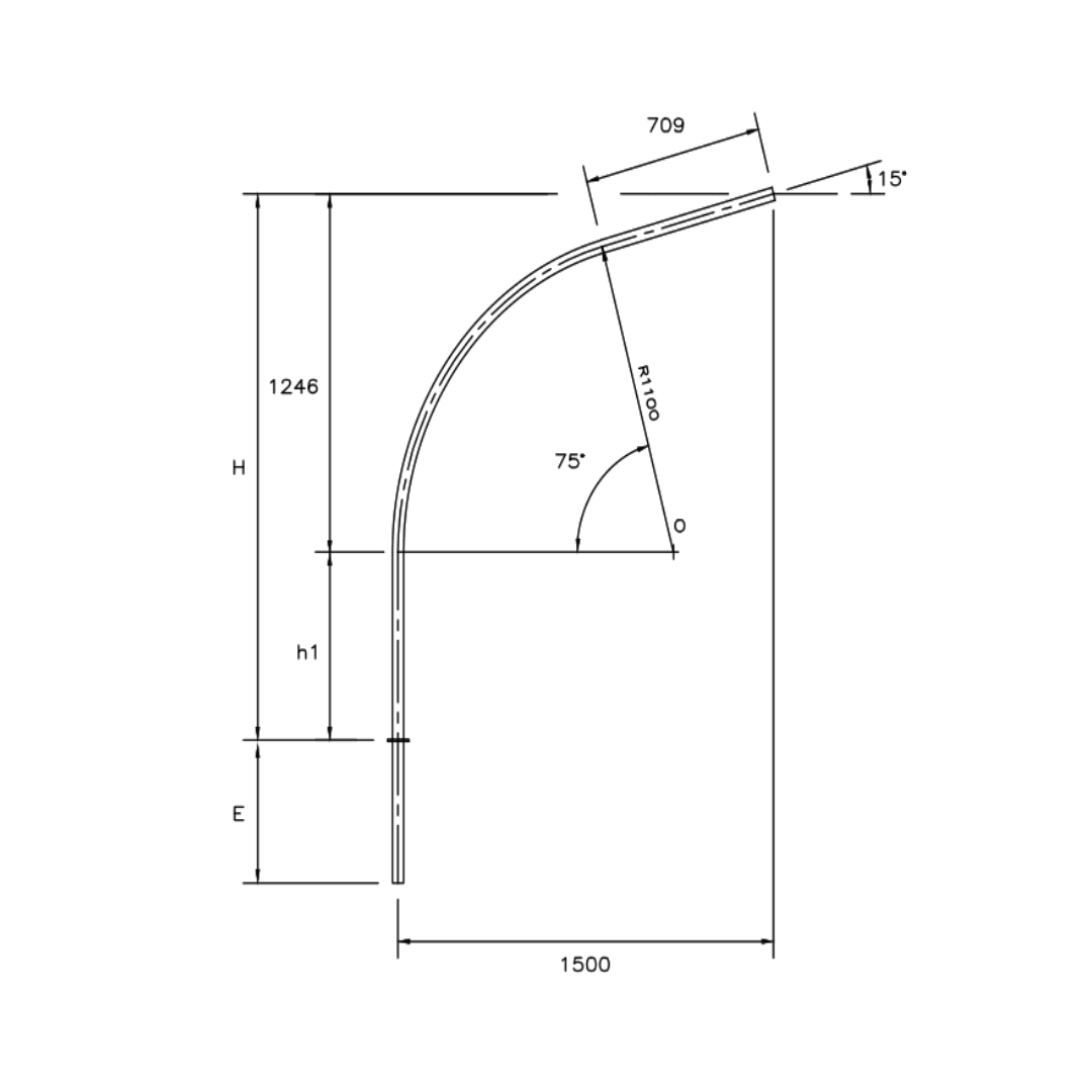 PASTORAL DE ACERO PARABOLICO PS/1,5/4,5/1,5'' B5347094 ARAGCU AP2