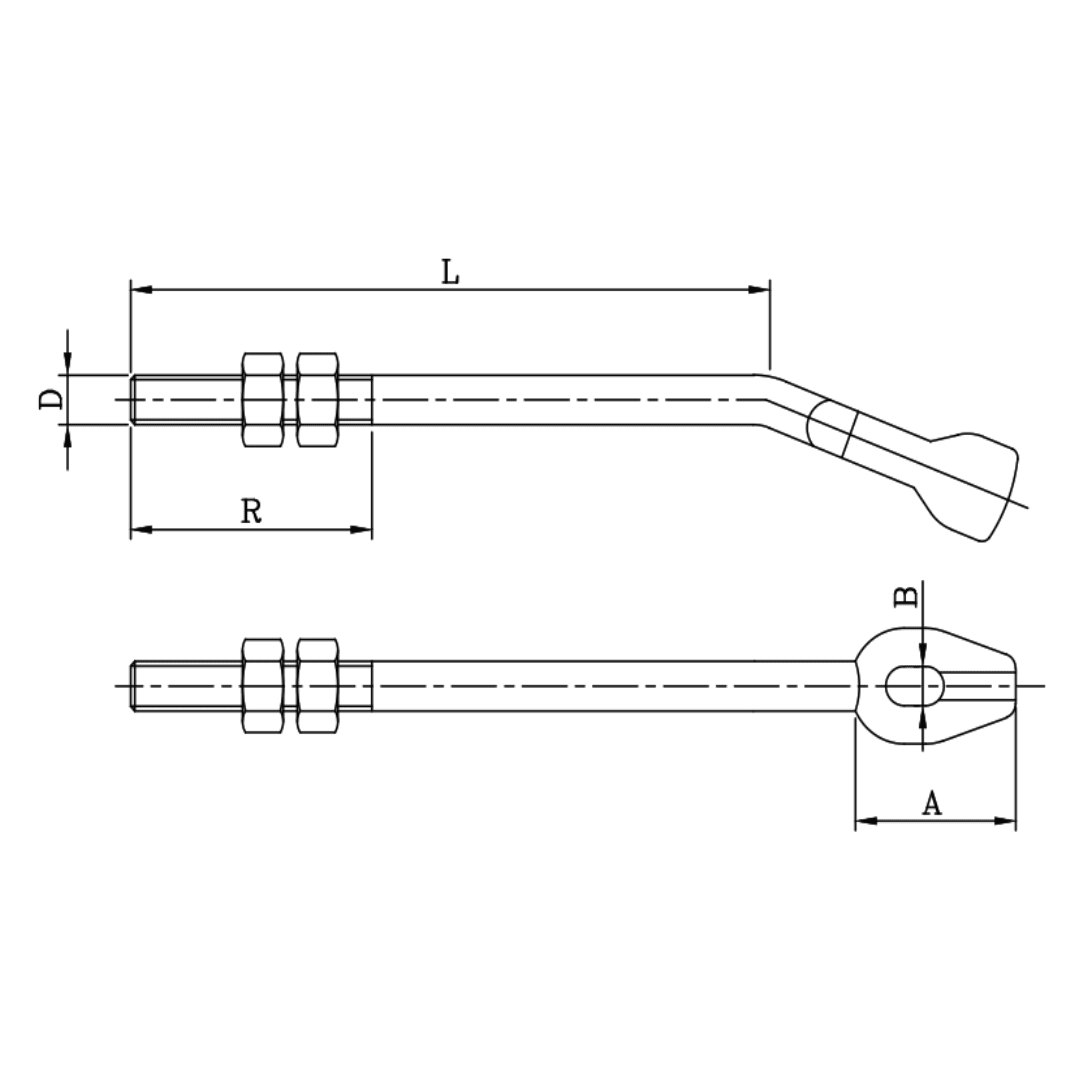 PERNO OJO ANGULAR CON GUARDACABO DE A°G° 5/8''X457MM D1PE0007 ARAGCU RT2