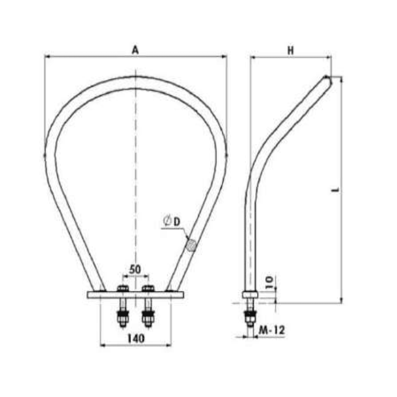 RAQUETAS ARQUEADAS L:375260MM MODELO RA-37/26 ARAGCU AT2