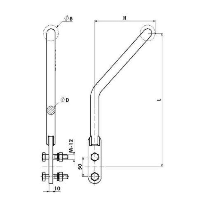 RAQUETAS DE CUERNOS ARQUEADOS L:375X110MM MODELO D-37/11 ARAGCU AT2