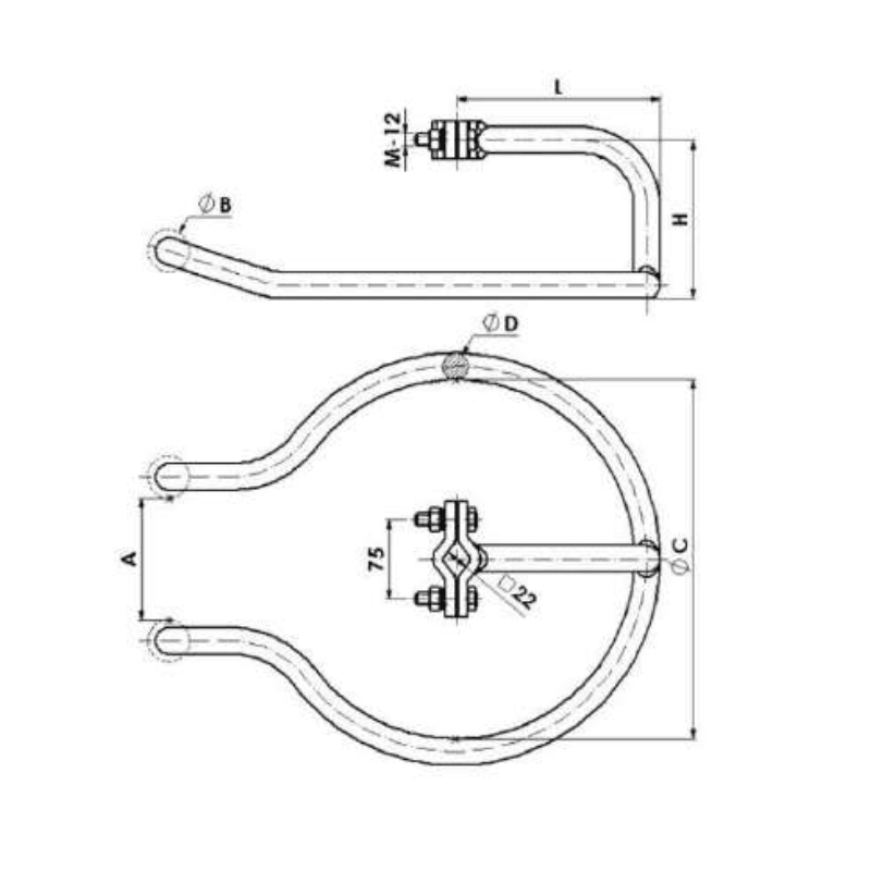 RAQUETAS ANILLO L:195X110MM MODELO DCAB-34/11/25 ARAGCU AT2